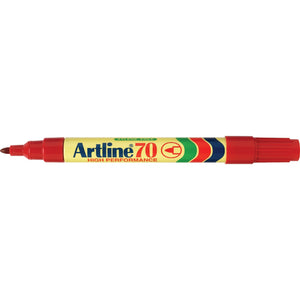 MARKER ARTLINE 70 PERMANENT 1.5MM BULLET NIB RED