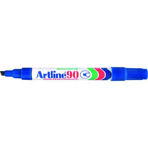 MARKER ARTLINE 90 PERMANENT 5MM CHISEL NIB BLUE