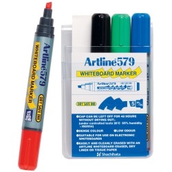 MARKER WHITEBOARD ARTLINE 579 5MM CHISEL NIB ASST WLT4