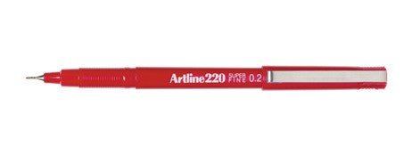 MARKER ARTLINE 220 SUPERFINE POINT RED 0.2MM