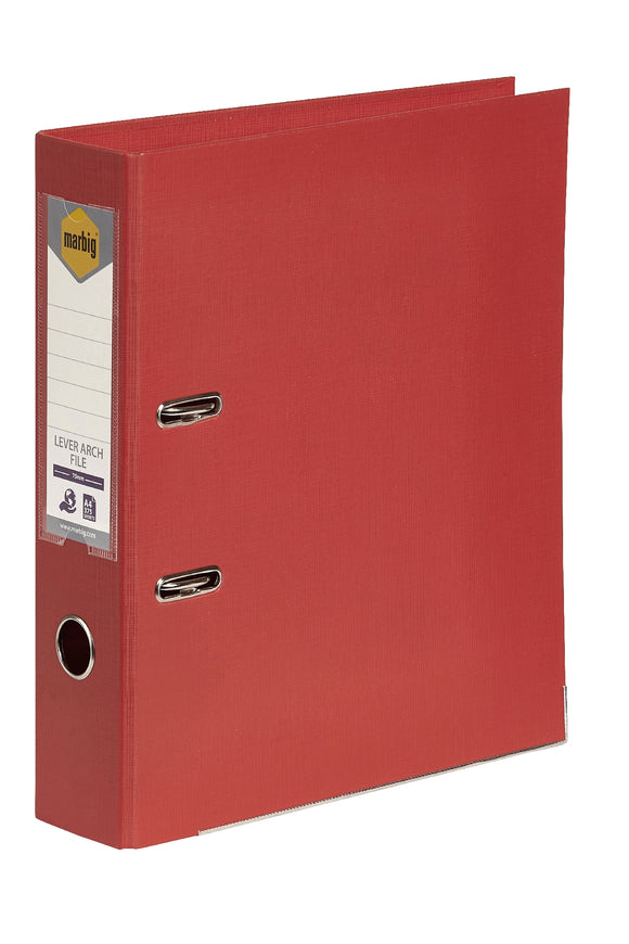 LEVER ARCH FILE MARBIG A4 PE BRIGHT RED