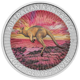 Sundowner - Red Kangaroo 2026 1oz Silver Coloured Coin in Card