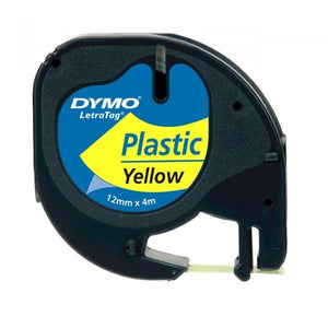 LABEL TAPE DYMO LETRA-TAG PLASTIC YELLOW