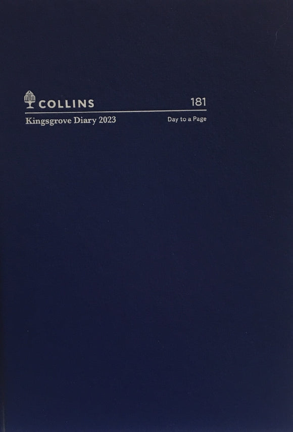 DIARY 2023 COLLINS 181.P59 A5 KINGSGROVE DTP BLUE