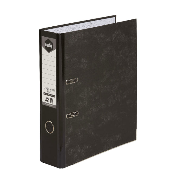 LEVER ARCH FILE MARBIG A4 PAPER SPINE BLACK